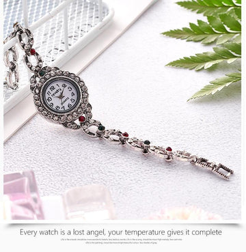 Fashion Vintage Rhinestone Diamond Crystal Women Bracelet Watch - The Jewellery Supermarket